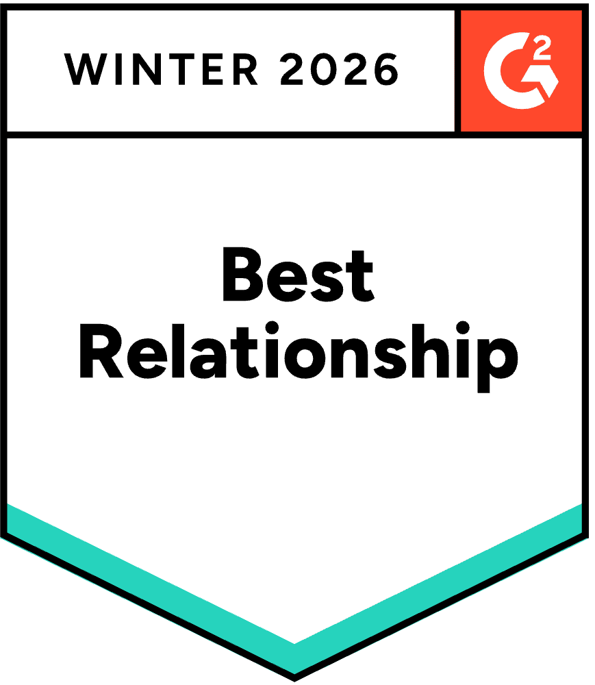 G2 Badge - Best Relationship - Winter 2026