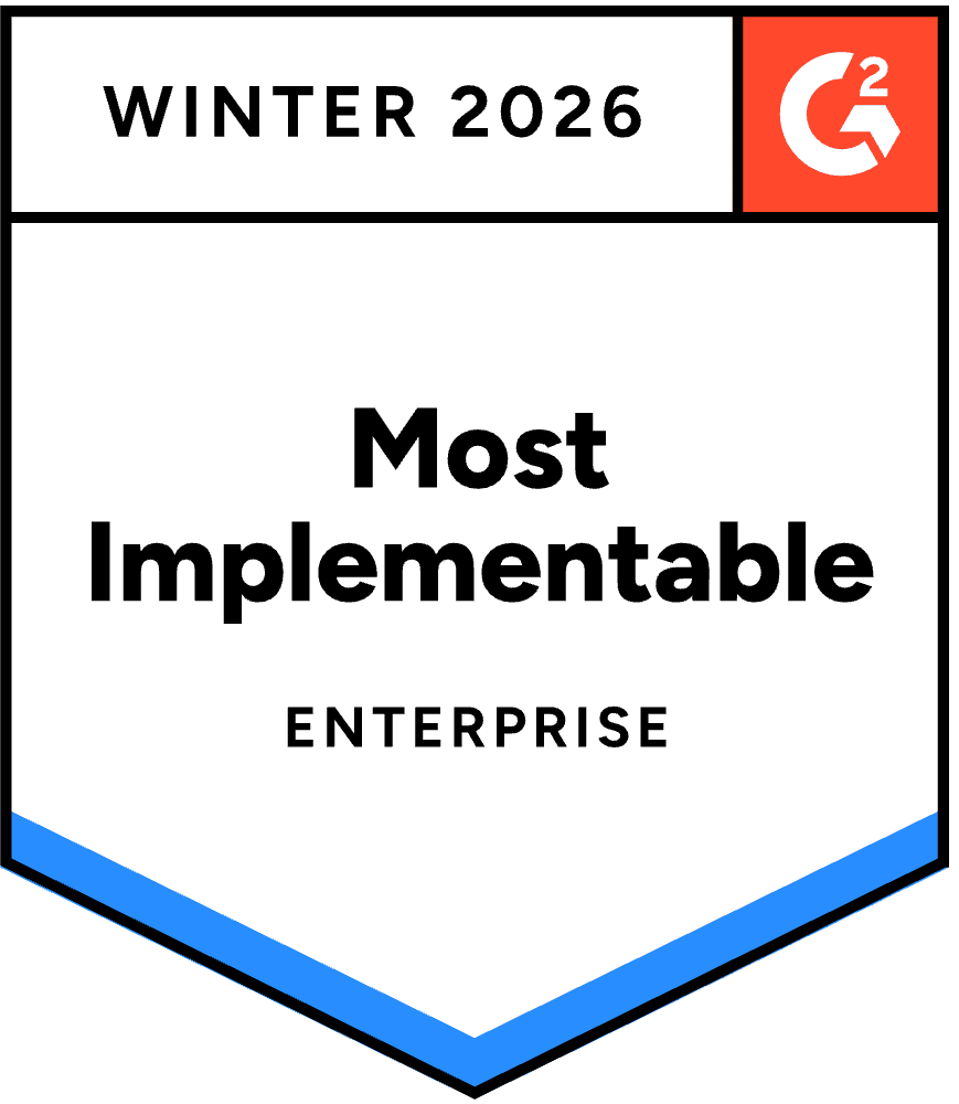 G2 Badge - Most Implementable - Winter 2026